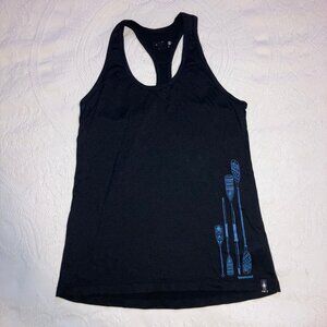 Smartwool Women’s Extra Small Black Racerback Tank Merino Wool Paddle Graphic